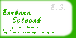 barbara szlovak business card