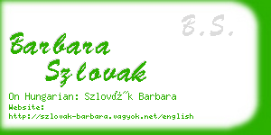 barbara szlovak business card